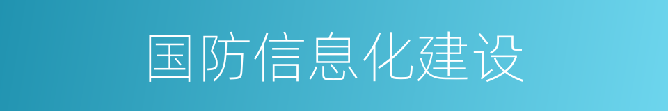 国防信息化建设的同义词