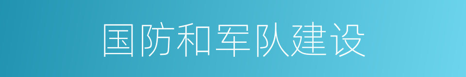 国防和军队建设的同义词