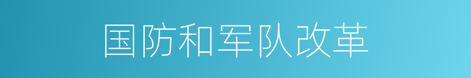 国防和军队改革的同义词