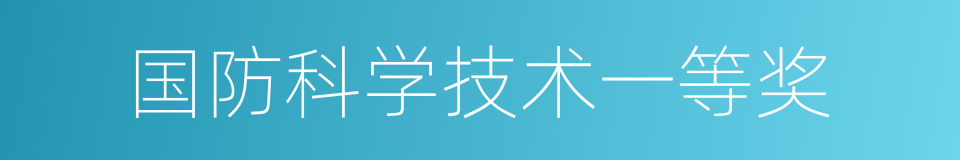 国防科学技术一等奖的同义词