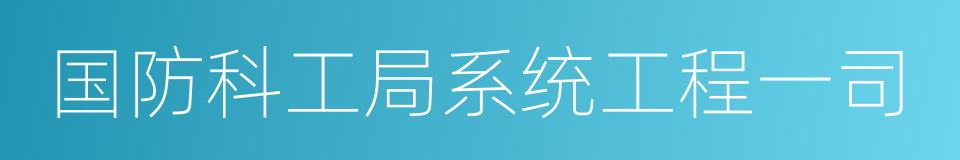 国防科工局系统工程一司的同义词