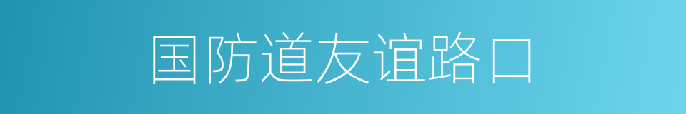 国防道友谊路口的同义词