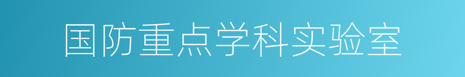 国防重点学科实验室的同义词