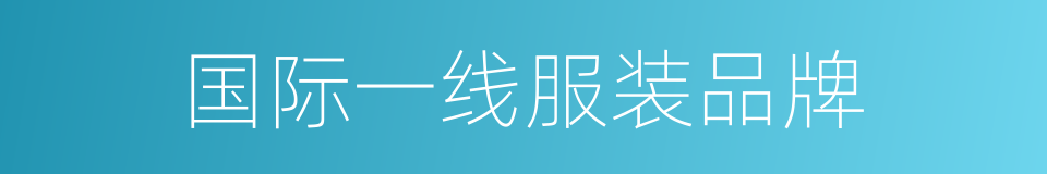 国际一线服装品牌的同义词