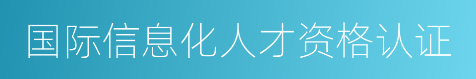 国际信息化人才资格认证的同义词