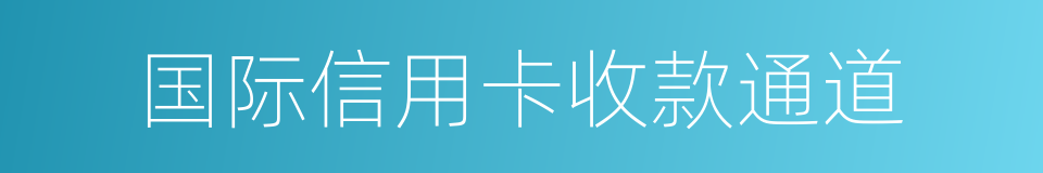 国际信用卡收款通道的同义词