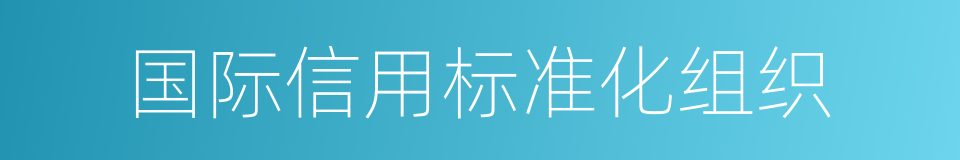 国际信用标准化组织的同义词