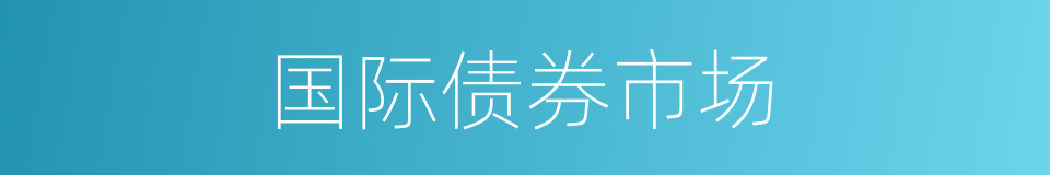 国际债券市场的同义词