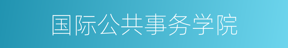 国际公共事务学院的同义词