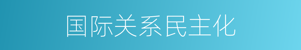 国际关系民主化的同义词