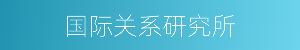 国际关系研究所的同义词