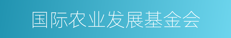 国际农业发展基金会的同义词