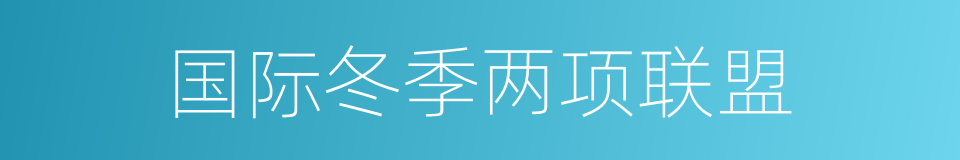 国际冬季两项联盟的同义词