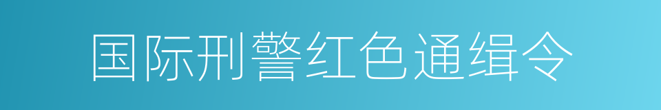 国际刑警红色通缉令的同义词