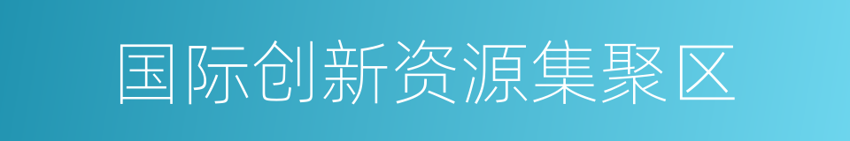 国际创新资源集聚区的同义词