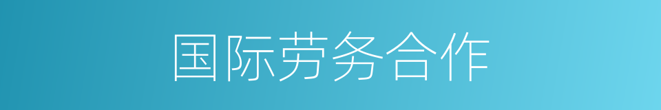 国际劳务合作的同义词