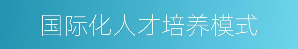 国际化人才培养模式的同义词