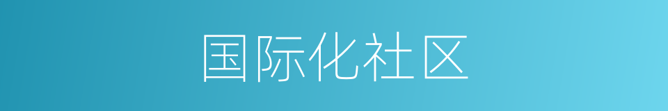 国际化社区的同义词