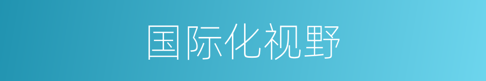 国际化视野的同义词