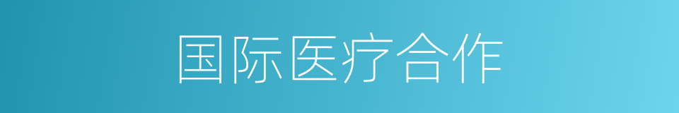 国际医疗合作的同义词