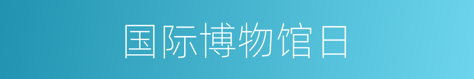 国际博物馆日的同义词