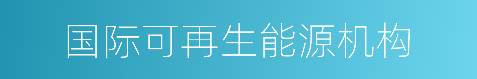 国际可再生能源机构的同义词