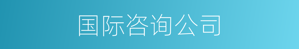 国际咨询公司的同义词