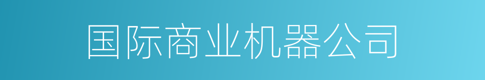 国际商业机器公司的同义词