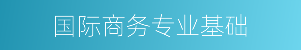 国际商务专业基础的同义词