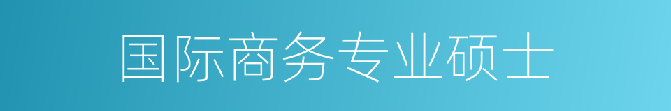 国际商务专业硕士的同义词