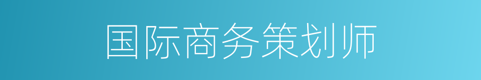 国际商务策划师的同义词