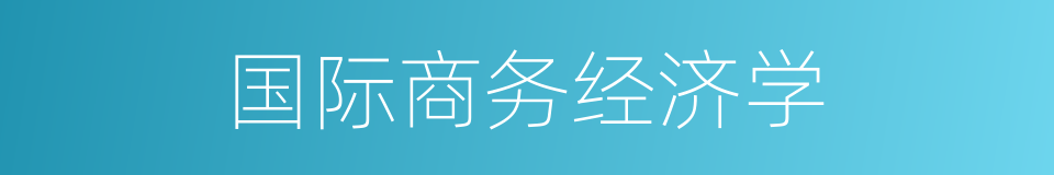 国际商务经济学的同义词