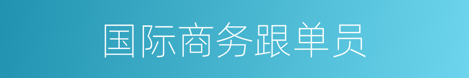 国际商务跟单员的同义词