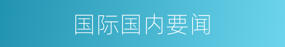 国际国内要闻的同义词