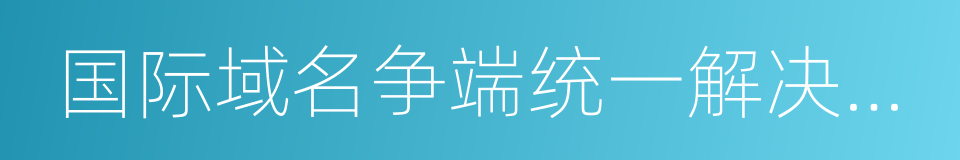 国际域名争端统一解决协议的同义词