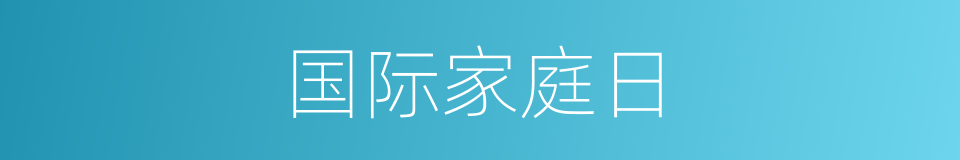 国际家庭日的同义词