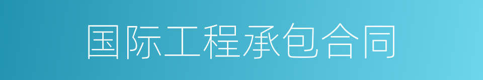 国际工程承包合同的同义词