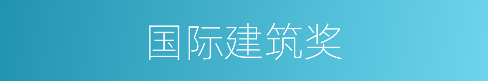 国际建筑奖的同义词