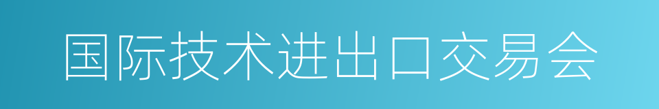 国际技术进出口交易会的同义词
