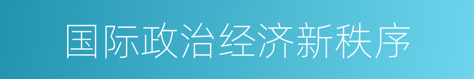 国际政治经济新秩序的同义词