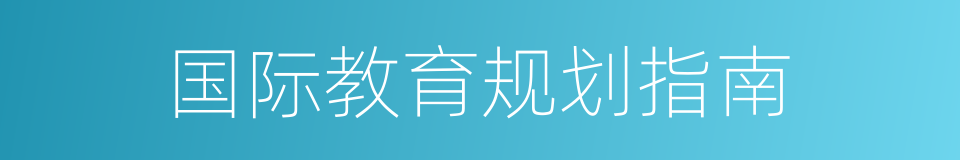 国际教育规划指南的同义词