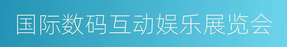 国际数码互动娱乐展览会的同义词