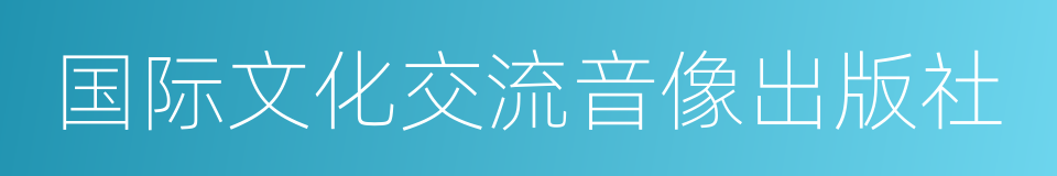 国际文化交流音像出版社的同义词