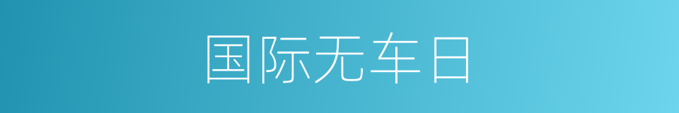 国际无车日的同义词