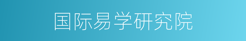 国际易学研究院的同义词