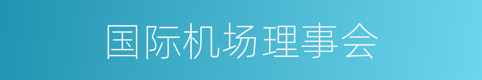 国际机场理事会的同义词