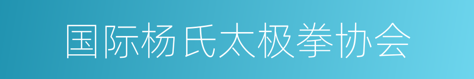 国际杨氏太极拳协会的同义词