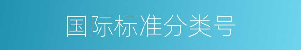 国际标准分类号的同义词