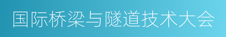 国际桥梁与隧道技术大会的同义词