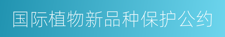 国际植物新品种保护公约的同义词